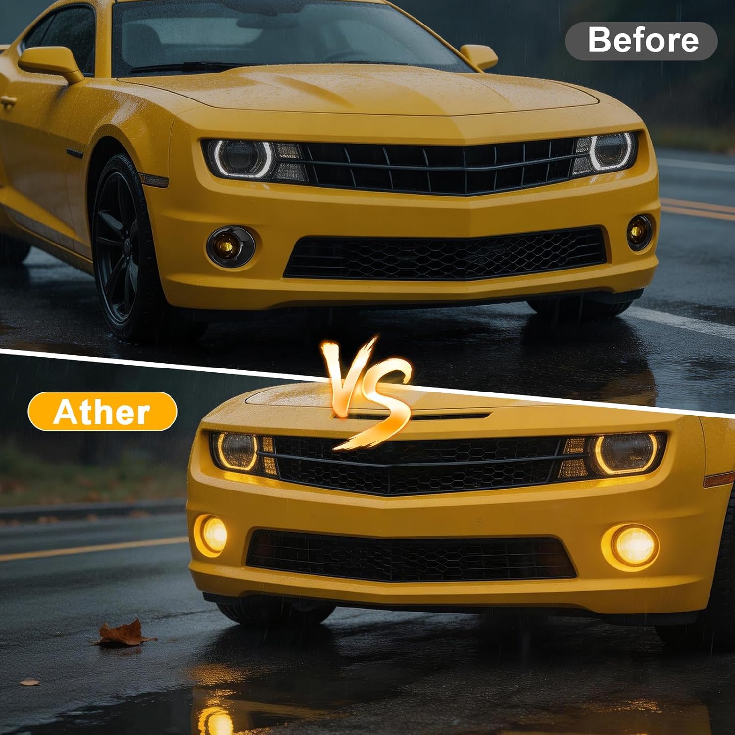 DOT Compliant Yellow LED Fog Lights for 2010-2013 Chevy Camaro Plug & Play