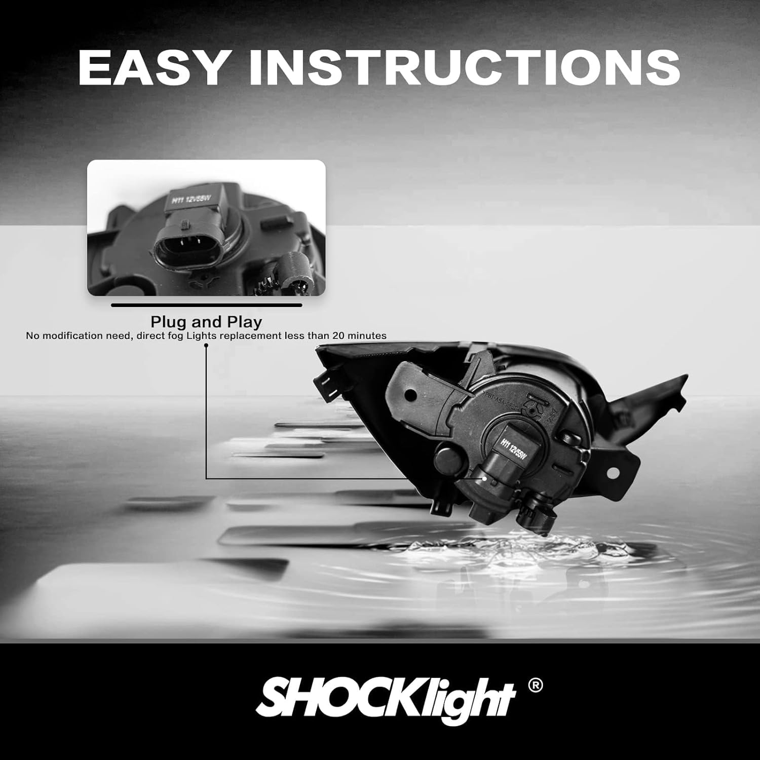 OKSIWA Fog Lights Assembly Replacement For 2013 2014 2015 Altima Fog Light Replacement with 12V 55W H11 Bulbs Wiring Harness and Switch