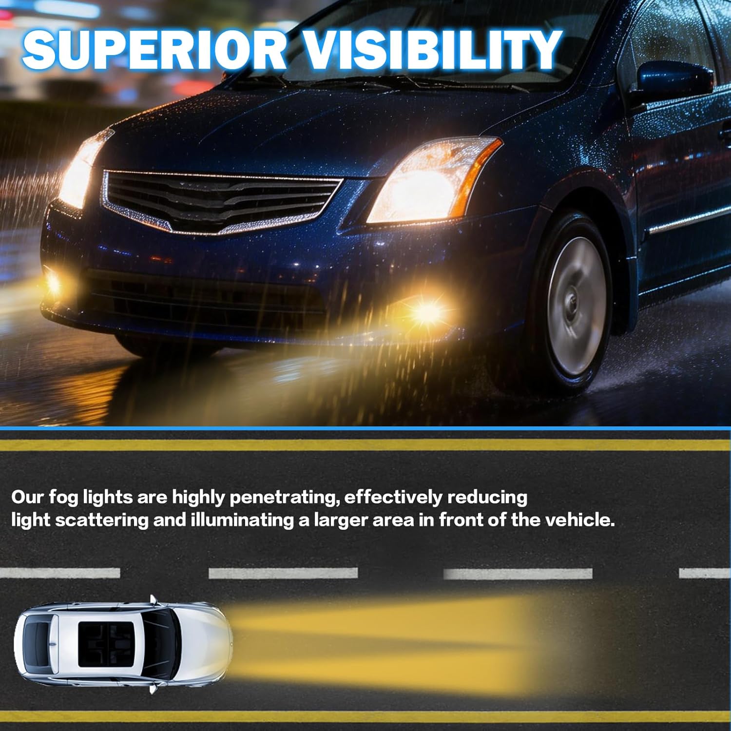 OKSIWA Halogen Fog Light Replacement for Nissan Altima 2008-2013/Rogue 2008-2015/Maxima 2009-2014/Versa 2012-2016/Murano 2015-2016/Pathfi Driver and Passenger Side