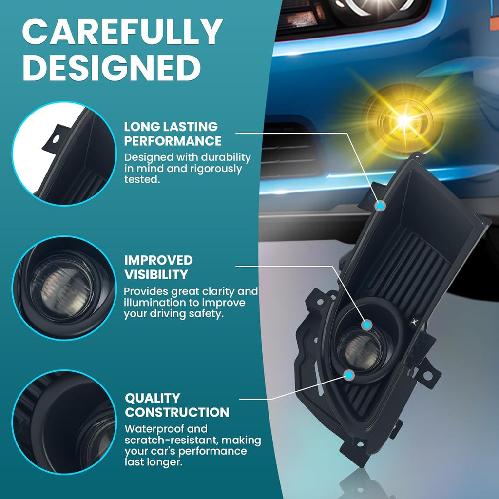 OKSIWA Fog Lights Compatible with 2004 2005 2006 Mitsubishi Lancer Front Bumper Driving Fog Lamps - Clear Lens