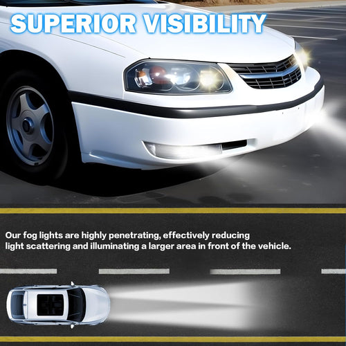 DOT Compliant LED Fog Lights with White DRL & Amber Turn Signal for 2000-2005 Chevy Impala  Plug & Play