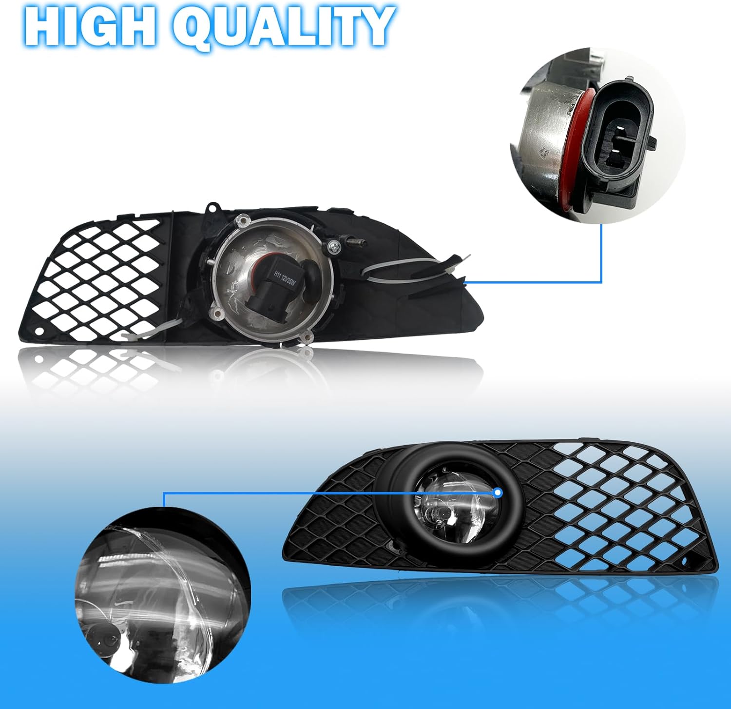 OKSIWA Fog Lights Compatible with 2007-2015 Mitsubishi Lancer Bumper Driving Fog Lamps Assemblies with Switch and Wiring Harness
