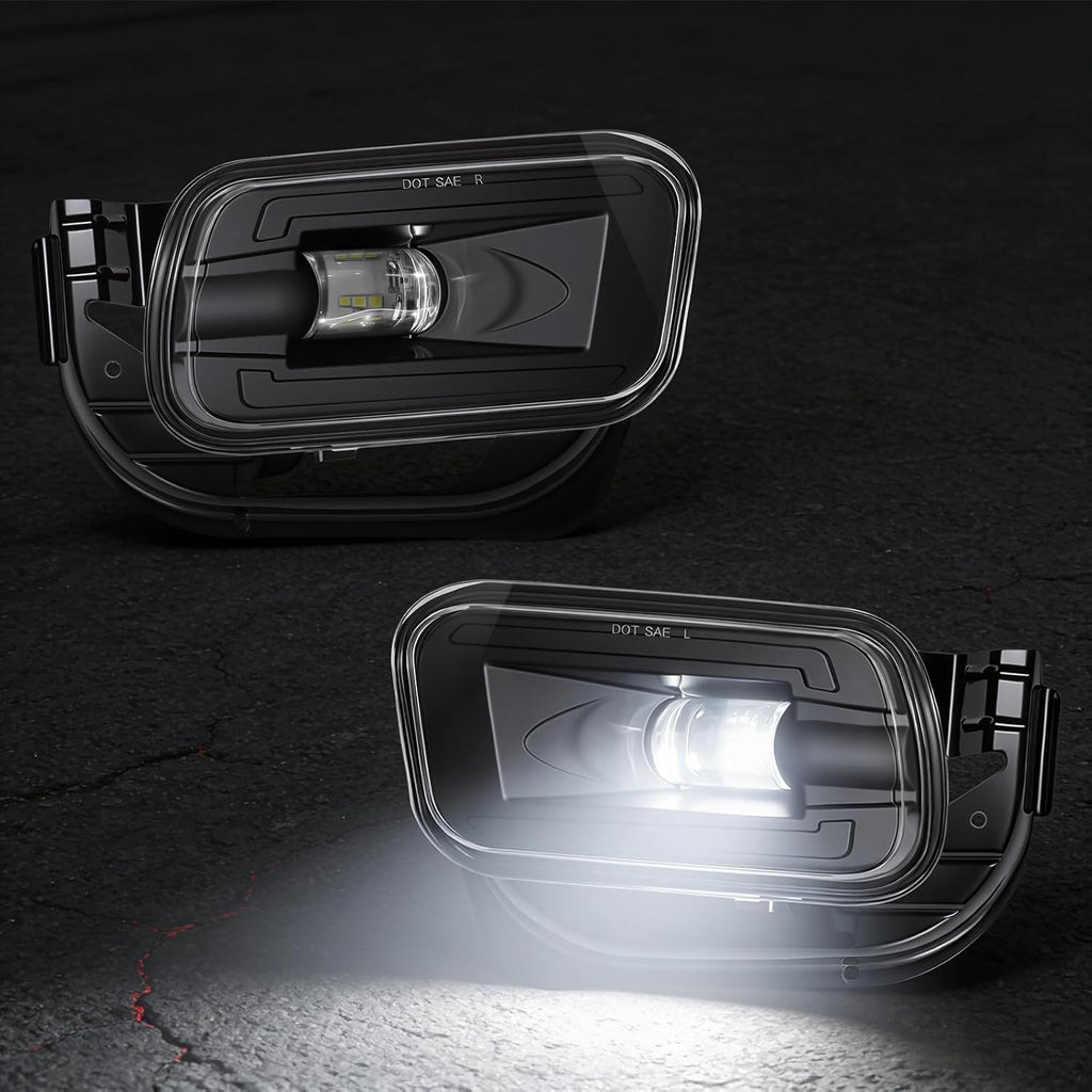 OKSIWA Full LED Fog Lights with Lens Fit for 2009-2012 Dodge Ram 1500,2010-2018 Ram 2500 3500 Pickup Truck Fog Light Assembly, Upgrade and Modified Direct Replacement Len Fog Lamps 1 Pair, Black