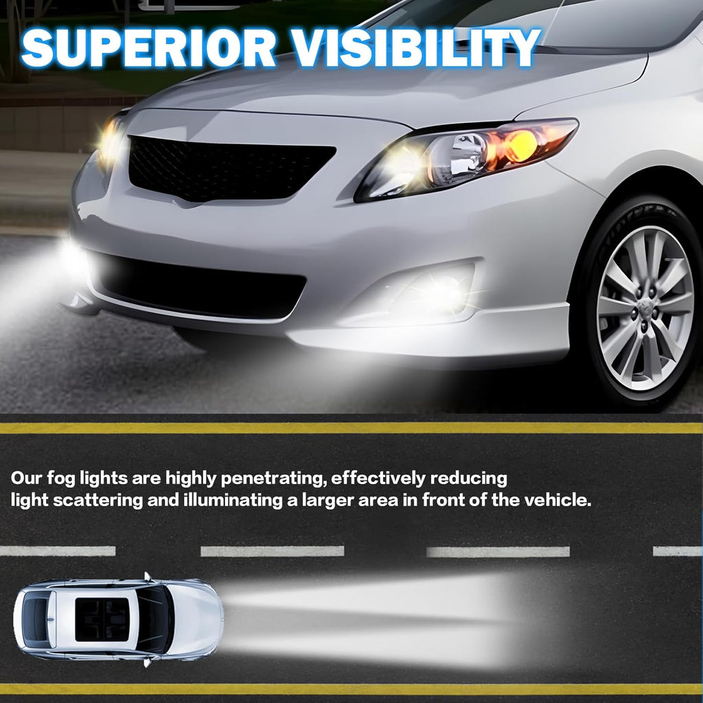 OKSIWA LED Fog Lights Compatible with 2008-2010 Toyota Corolla Bumper Driving Fog Lamps Assemblies with Switch and Wiring Harness
