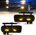OKSIWA LED Fog Lights Assembly Compatible with 2002 2003 2004 2005 2006 Cadillac Escalade/Escalade EXT/Escalade ESV Driving Fog Lamps Yellow Lens