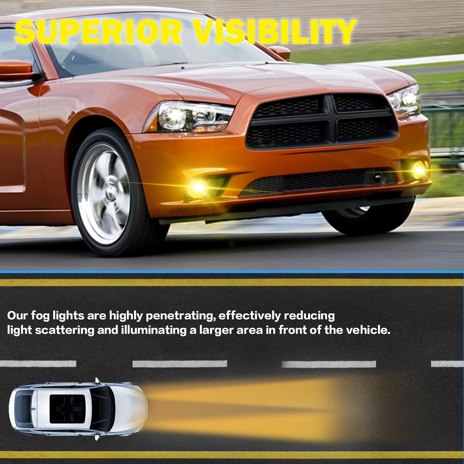 OKSIWA Fog Lights Assembly Compatible with 2011 2012 2013 2014 Dodge Charger with Switch and Wiring Kit