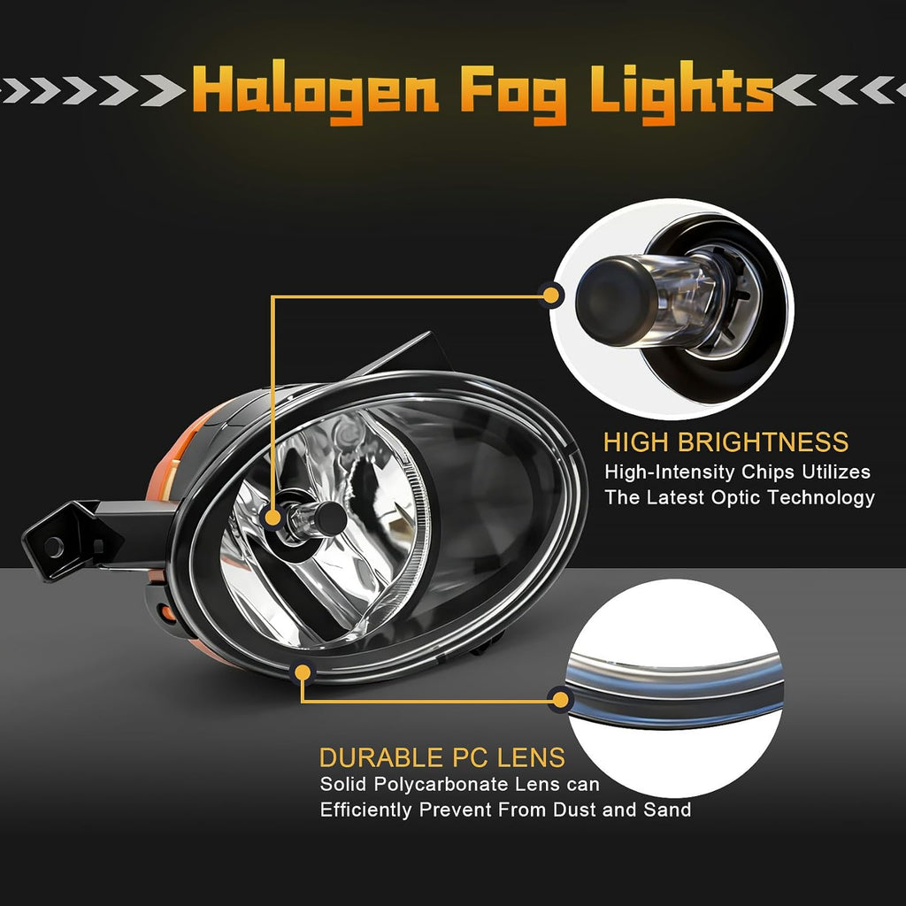 OKSIWA Fog Lights for 2011-2014 Volkswagen Jetta & Golf Mk6,OEM Style Direct fit Replacement, Improved Visibility, Easy Installation, Durable Fog Lamps