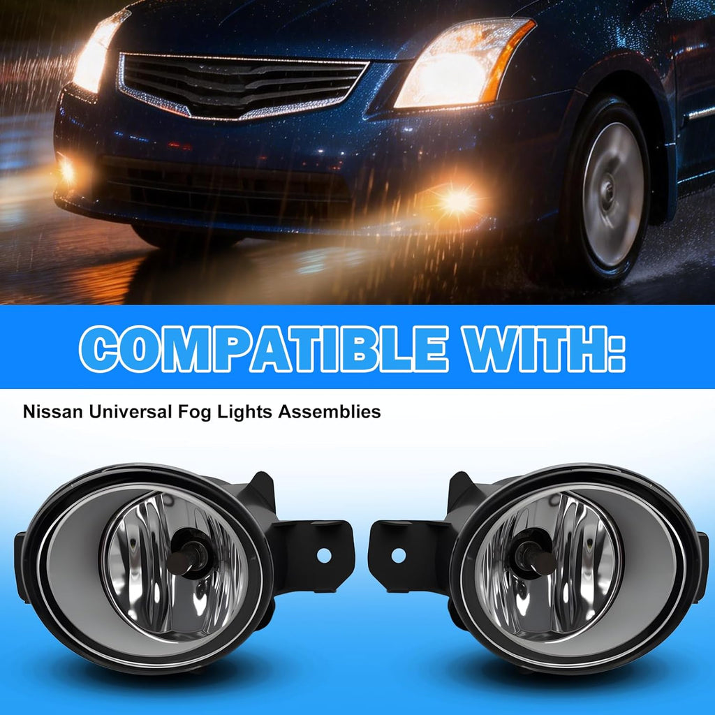 OKSIWA Halogen Fog Light Replacement for Nissan Altima 2008-2013/Rogue 2008-2015/Maxima 2009-2014/Versa 2012-2016/Murano 2015-2016/Pathfi Driver and Passenger Side