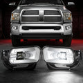 OKSIWA Full LED Fog Lights with Lens Fit for 2009-2012 Dodge Ram 1500,2010-2018 Ram 2500 3500 Pickup Truck Fog Light Assembly, Upgrade and Modified Direct Replacement Len Fog Lamps 1 Pair, Chrome