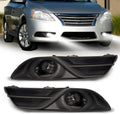 OKSIWA LED Fog Lights Assemblies Compatible With 2013 2014 2015 Nissan Sentra Clear Lens Front Bumper Fog Lights