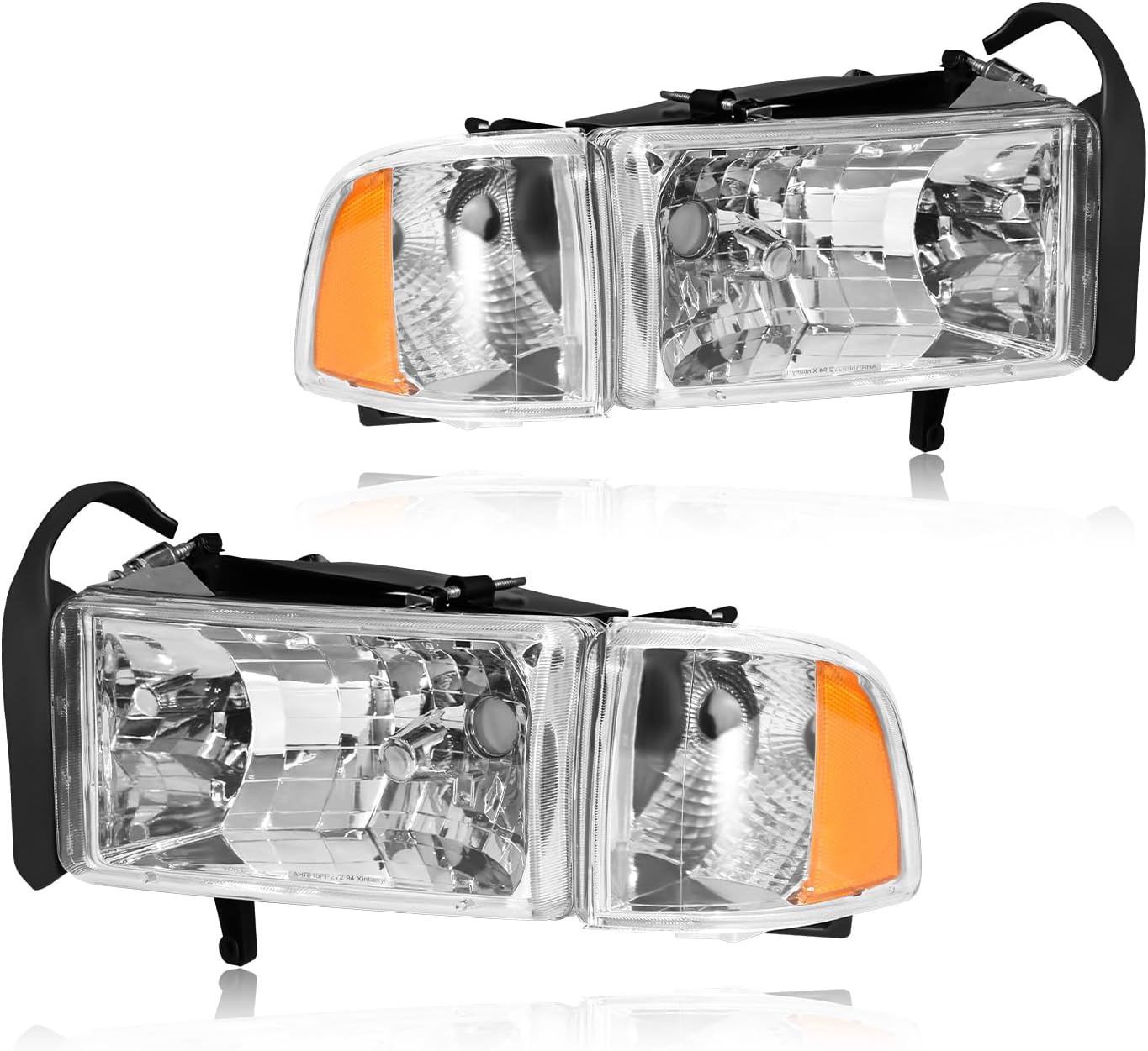 OKSIWA Headlights Assembly for Dodge Ram 1500 1994-2001,for Dodge RAM 2500 3500 1994-2002, OEM Style Replacement Headlamps, Factory Fit Headlight Housing, Plug & Play