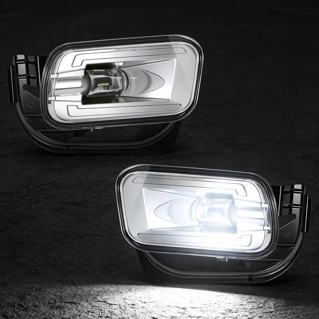 OKSIWA Full LED Fog Lights with Lens Fit for 2009-2012 Dodge Ram 1500,2010-2018 Ram 2500 3500 Pickup Truck Fog Light Assembly, Upgrade and Modified Direct Replacement Len Fog Lamps 1 Pair, Chrome
