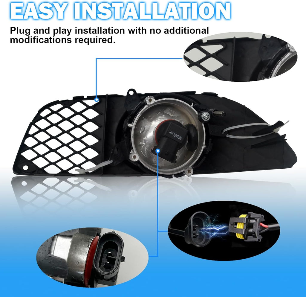 OKSIWA Fog Lights Compatible with 2007-2015 Mitsubishi Lancer Bumper Driving Fog Lamps Assemblies with Switch and Wiring Harness