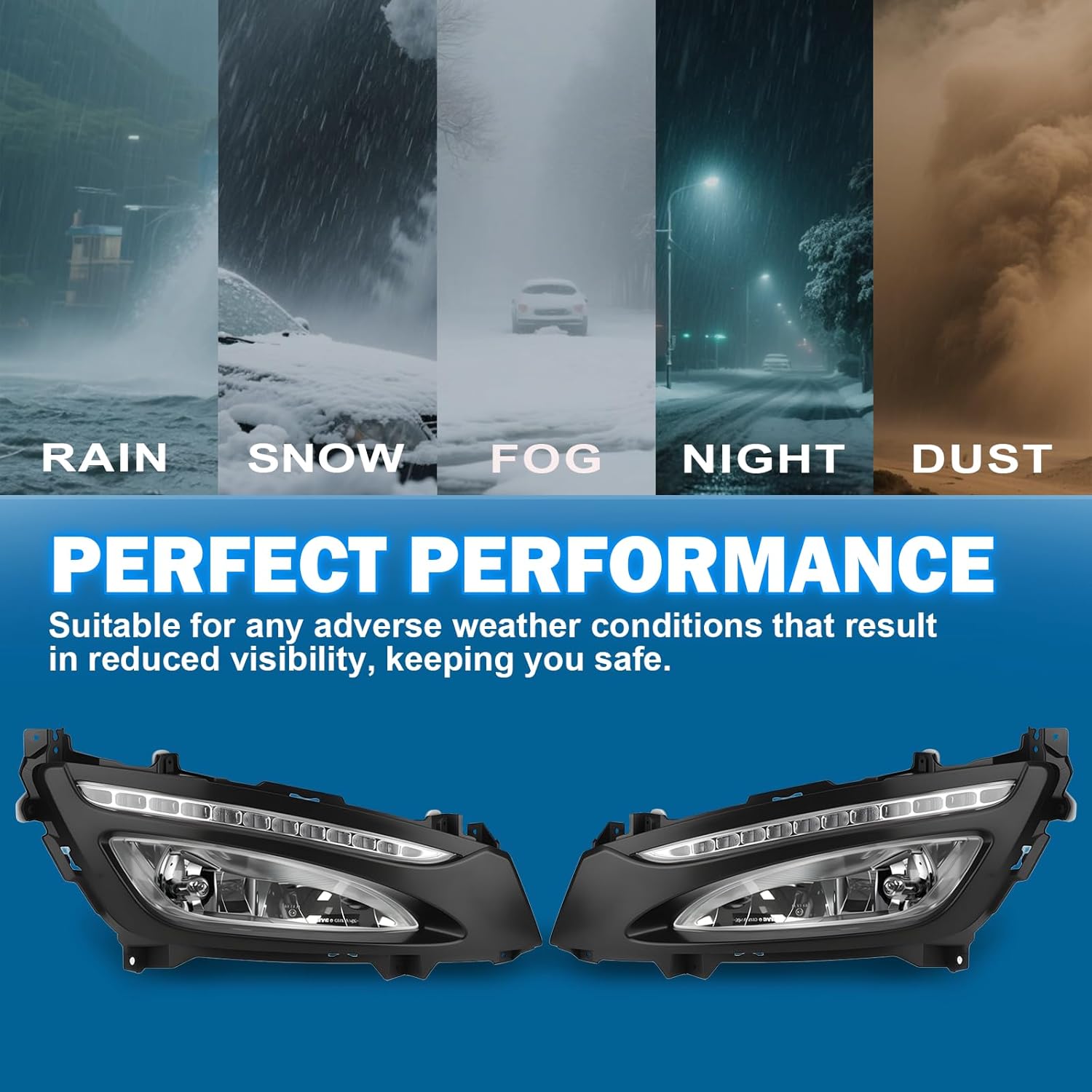 OKSIWA LED Fog Lights Compatible with Optime K5 2011 2012 2013,Fog Lamps Assemblies
