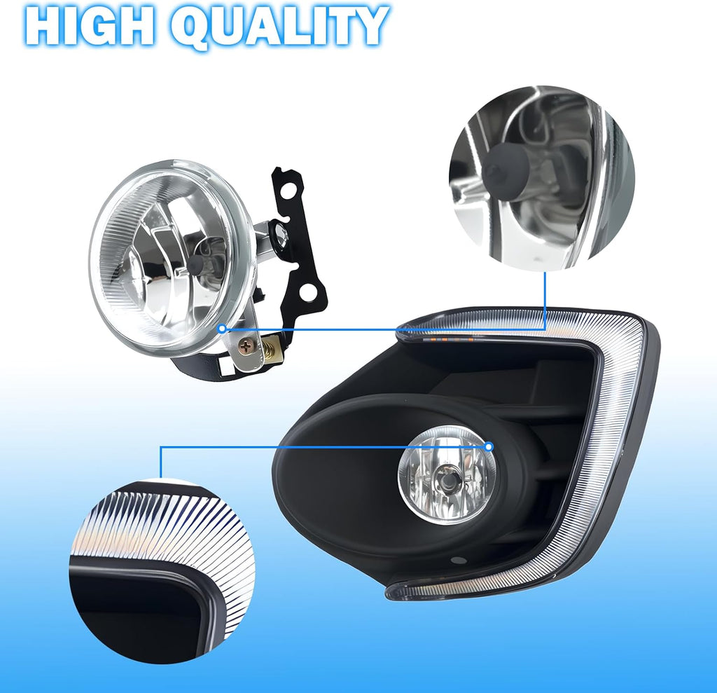 OKSIWA Fog Lights Compatible with 2016 2017 Mitsubishi Lancer 1 Pair Front Bumper Driving Fog Lamps- Clear Lens