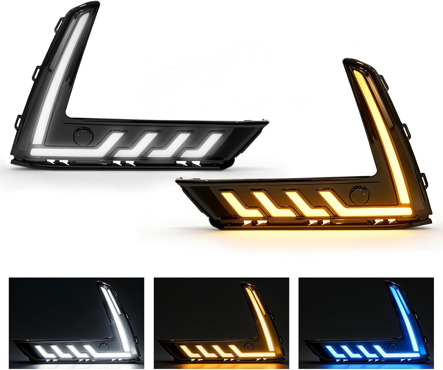 3-Color LED DRL with Startup Animation & Wiring Harness for 2023-2025 Honda CR-V White/Amber/Blue Plug & Play