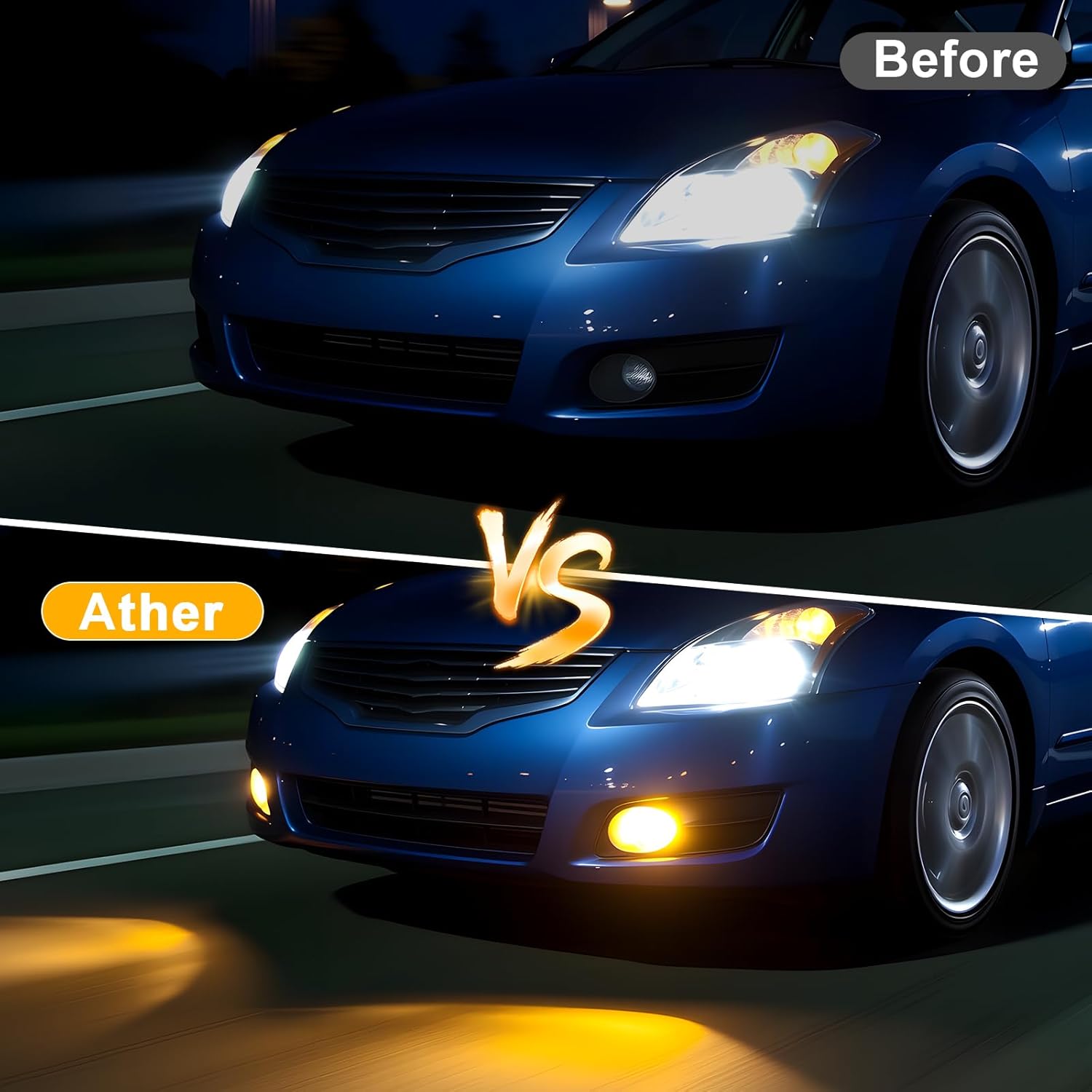 OKSIWA Fog Lights Compatible With 2010 2011 2012 Altima 4DR Sedan Fog Lights Front Bumper Lamps with Halogen Bulb Harness and Switch Left Driver and Right Passenger Side