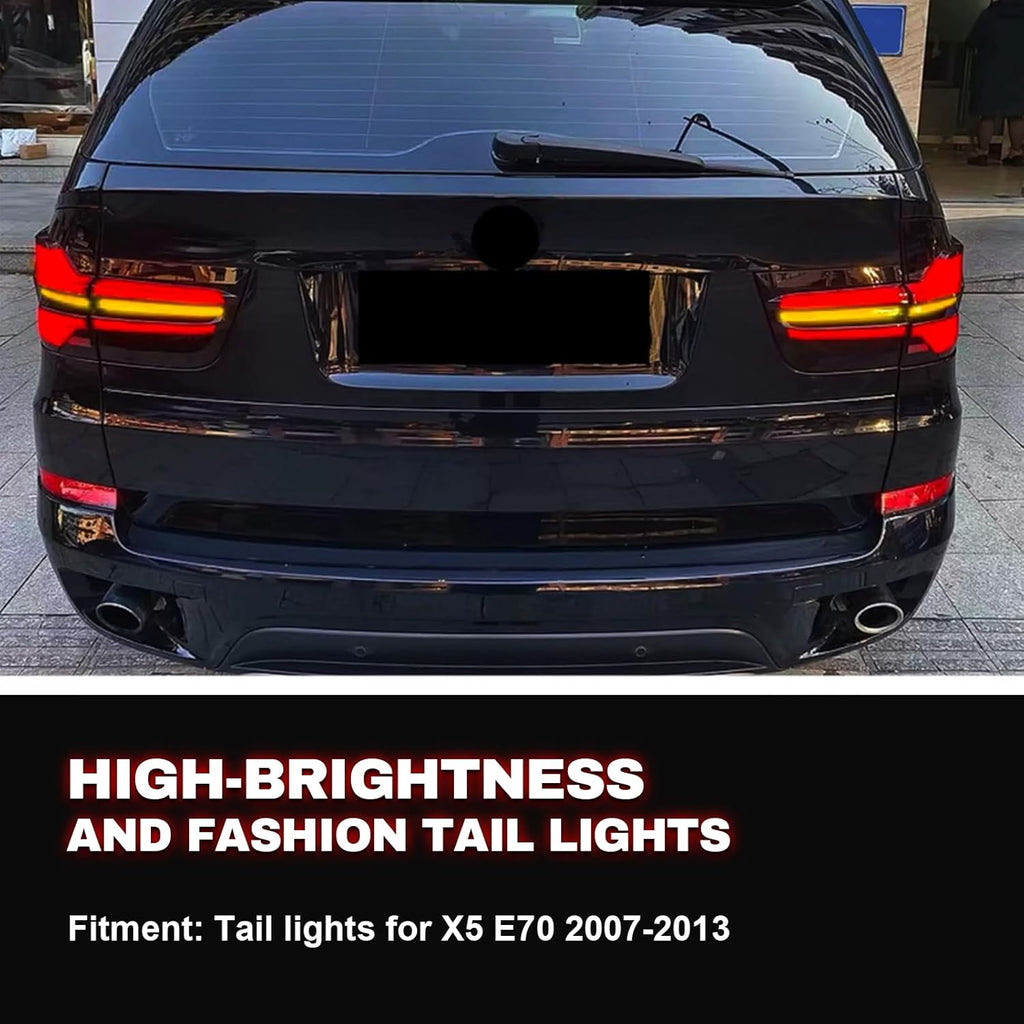 LED Tail Light Assembly for 2007-2013 BMW X5 E70 Direct Replacement 1 Pair