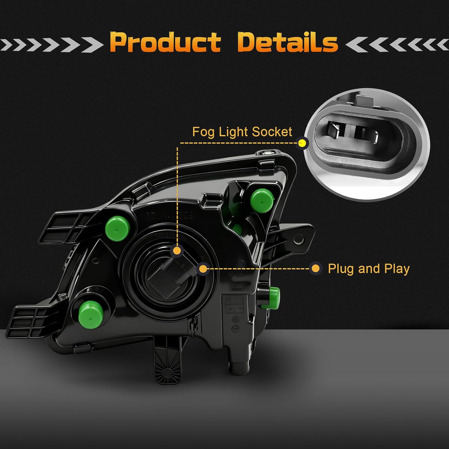 OKSIWA Fog Lights for 2015-2018 Volkswagen Jetta,OEM Style direct Fit In Fog Lamp Assembly, Durable Construction, Easy Installation, Improved Night Visibility