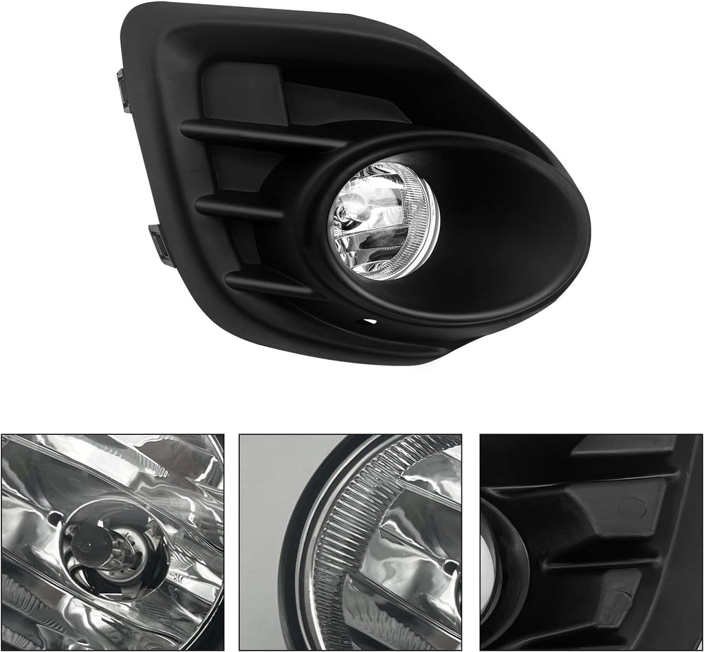 OKSIWA Fog Lights Compatible with 2016 2017 Mitsubishi Lancer 1 Pair Front Bumper Driving Fog Lamps with Wiring Harness& Switch- Clear Lens