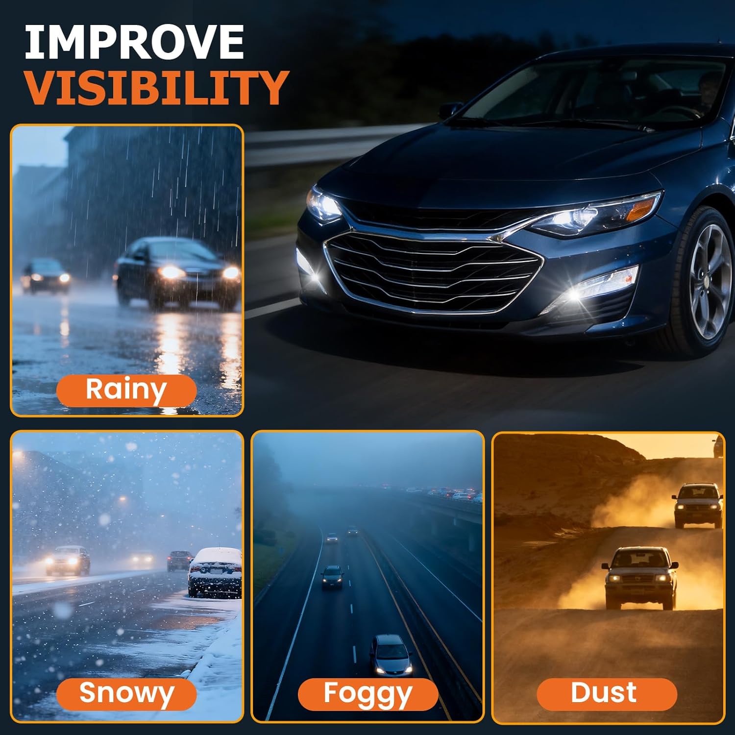 OKSIWA Fog Lights Compatible with 2019-2023 Malibu Left Side Front Bumper Driving Lamps Fog Lamps Driver Side