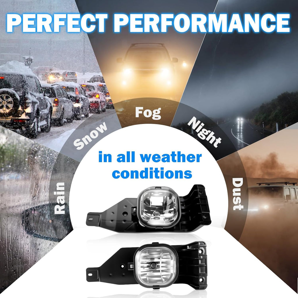 OKSIWA Fog Lights Assembly Compatible With 2005-2007 Ford F250 F350 F450 F550 Super Duty, 2005 Excursion Front Bumper Driving Fog Lamp Kits Clear lens