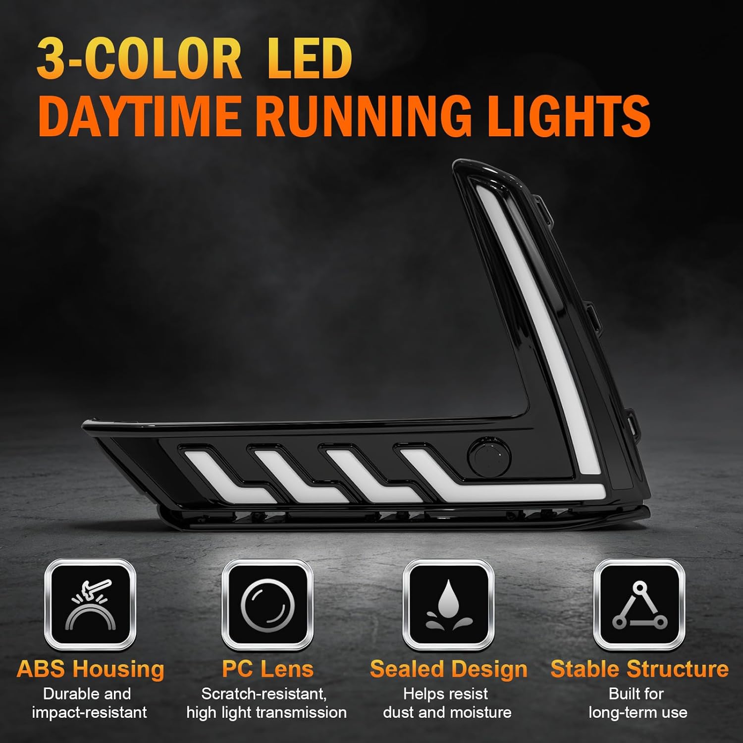 3-Color LED DRL with Startup Animation & Wiring Harness for 2023-2025 Honda CR-V White/Amber/Blue Plug & Play