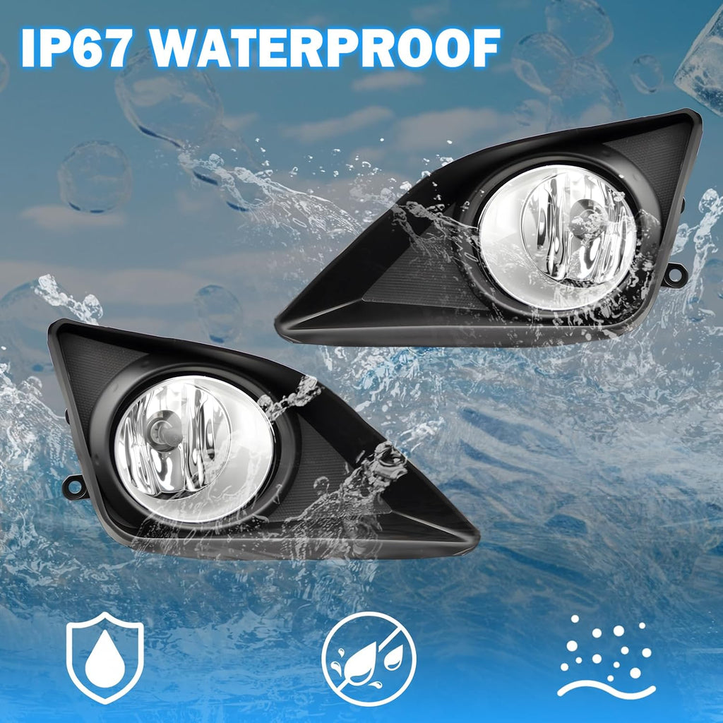 OKSIWA Fog Lights Compatible with 2008-2010 Toyota Corolla Bumper Driving Fog Lamps Assemblies with Switch and Wiring Harness