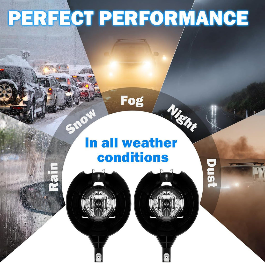 OKSIWA Fog Lights Assemblies Compatible With 2017 2018 2019 2020 2021 2022 Nissan FRONTIER SL Front Bumper Fog Lights