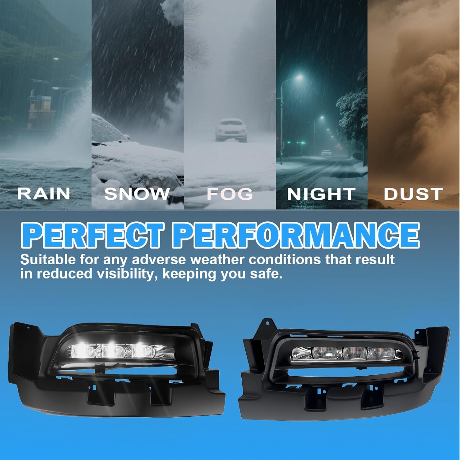 OKSIWA LED Fog Lights Assembly Compatible With 2015 2016 2017 2018 2019 2020 Dodge Charger Front Bumper Driving Fog Lamp Fog Light Kits