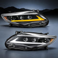 LED Projector Headlights with Startup Animation & Sequential Turn Signal for 2011-2013 Toyota Corolla DRL High Low Beam Clear Lens Waterproof Plug & Play 1 Pair