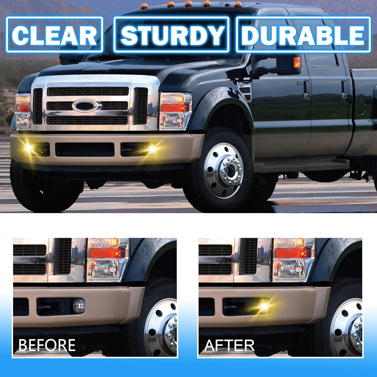 OKSIWA Fog Lights Assembly Compatible With 2005-2007 Ford F250 F350 F450 F550 Super Duty, 2005 Excursion Front Bumper Driving Fog Lamp Kits Clear lens