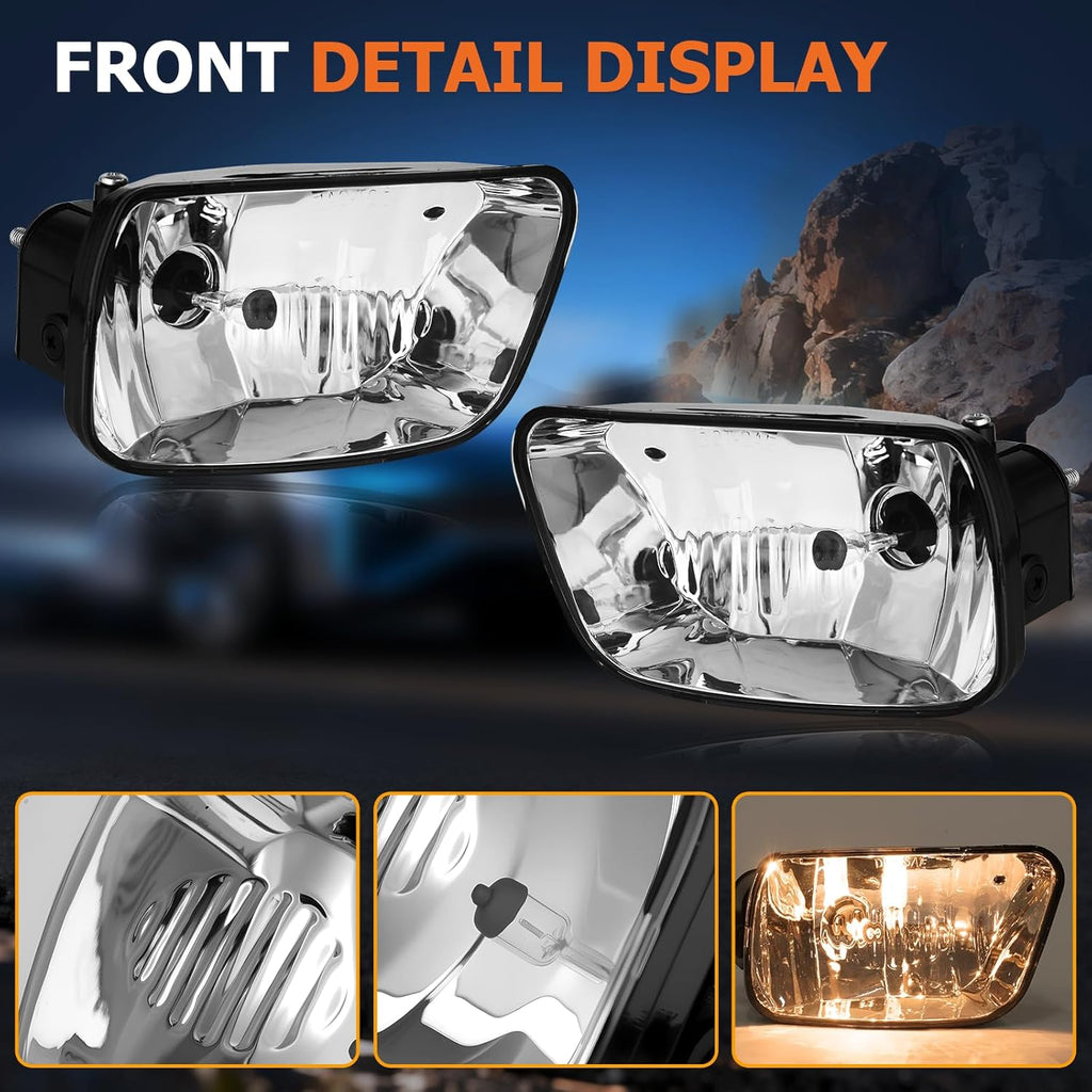 OKSIWA Fog Lights Assembly Compatible With 2002-2009 Trailblazer/2003-2008 Ascender Front Bumper Lights Driving Fog Lamps Left Driver and Right Passenger Side