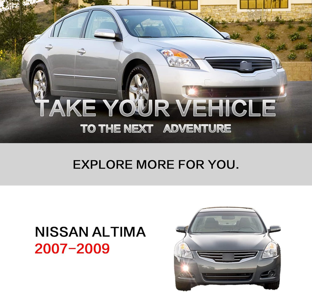 OKSIWA Fog Lights Compatible with 2007-2009 Nissan Altima 4DR Sedan Fog Lamps Assembly with Wiring Harness and Switch