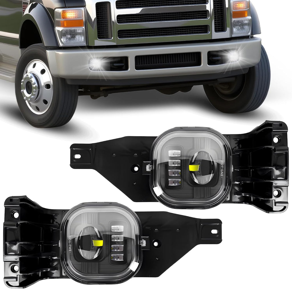 OKSIWA LED Fog Lights Assembly Compatible With 2005 2006 2007 Ford F250 F350 F450 F550 Super Duty,2005 Excursion Front Bumper Driving Fog Lamp Kits