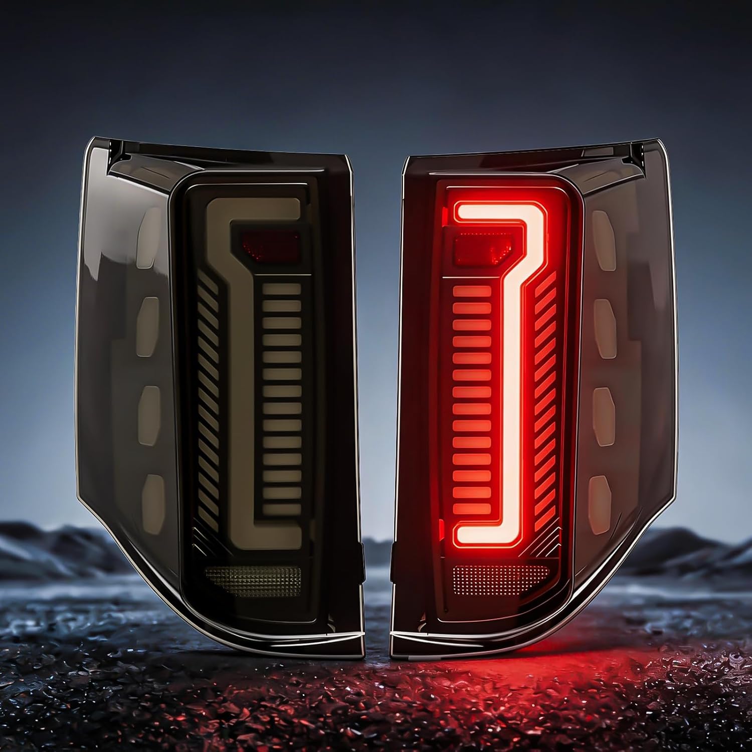 OKSIWA Sequential LED Tail Lights Kit for 2011-2020 Dodge Grand Caravan, LED Rear Lights Assembly with Start-Up Animation, Dynamic Turn Signals, Brake Light,Reverse Light -Smoked