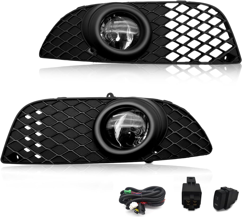 OKSIWA Fog Lights Compatible with 2007-2015 Mitsubishi Lancer Bumper Driving Fog Lamps Assemblies with Switch and Wiring Harness