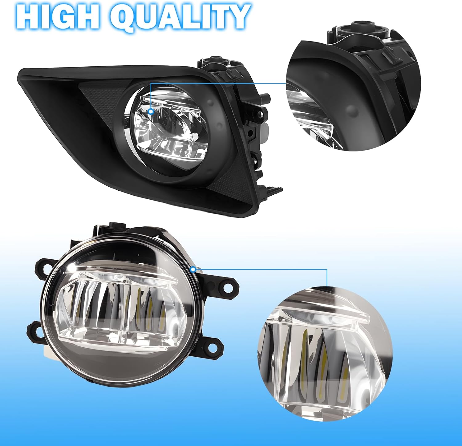 OKSIWA LED Fog Lights Compatible with 2008-2010 Toyota Corolla Bumper Driving Fog Lamps Assemblies with Switch and Wiring Harness