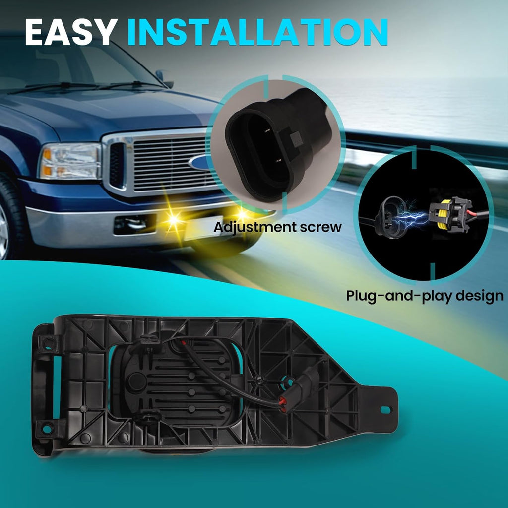 OKSIWA LED Fog Lights for 2005 2006 2007 Ford F250 F350 F450 F550 Super Duty,2005 Excursion,Bumper Driving Fog Lamp -Yellow lens