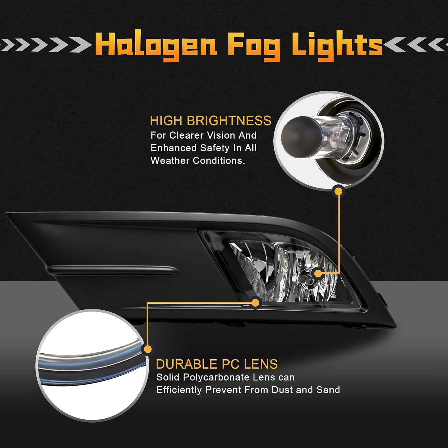 OKSIWA Fog Lights for 2015-2018 Volkswagen Jetta,OEM Style direct Fit In Fog Lamp Assembly, Durable Construction, Easy Installation, Improved Night Visibility