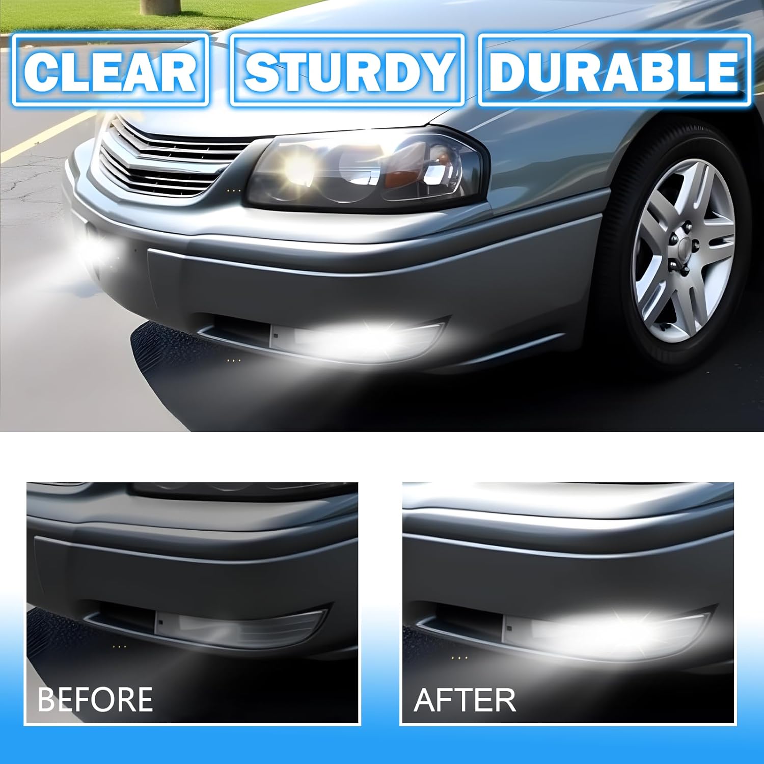 DOT Compliant LED Fog Lights with White DRL & Amber Turn Signal for 2000-2005 Chevy Impala  Plug & Play