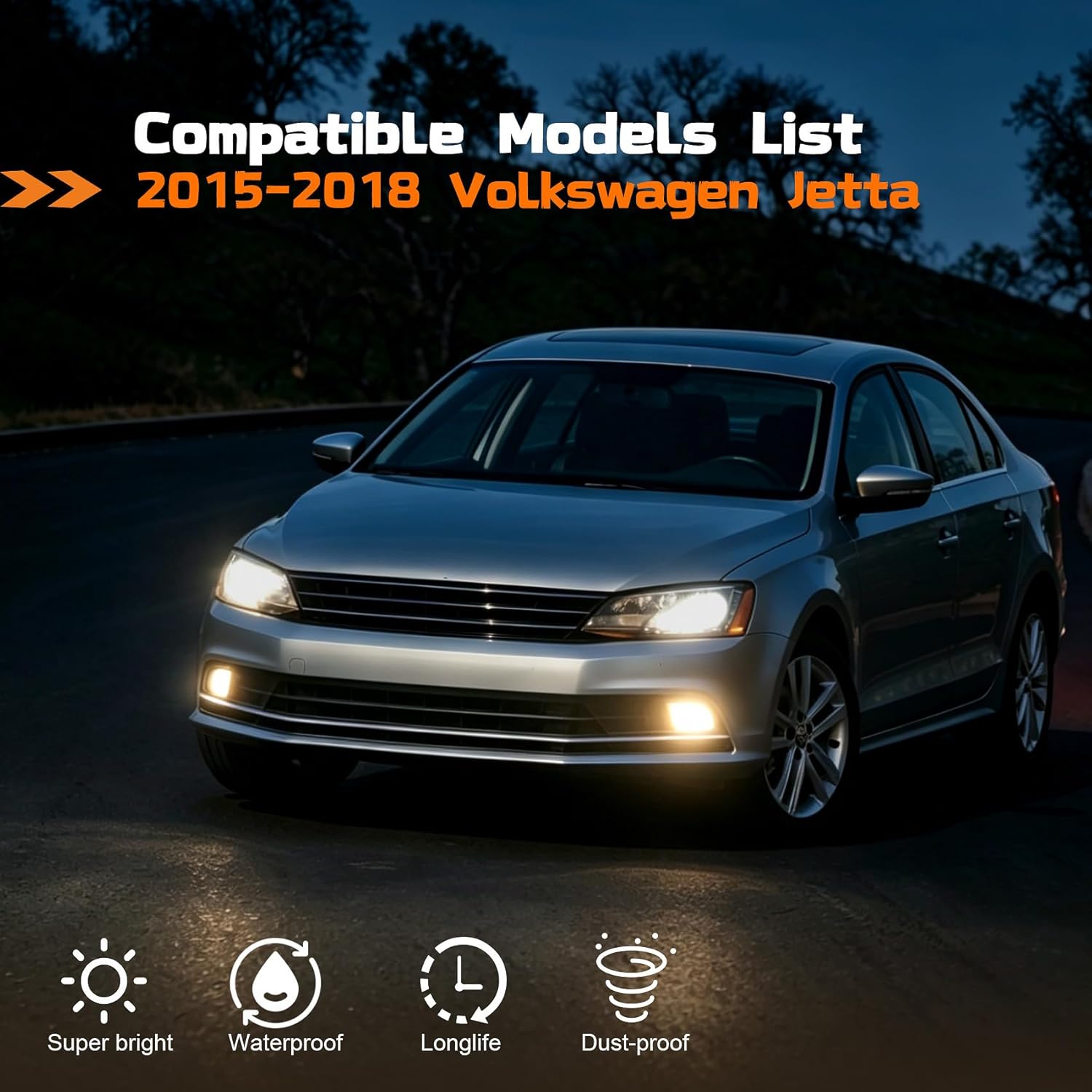 OKSIWA Fog Lights for 2015-2018 Volkswagen Jetta,OEM Style direct Fit In Fog Lamp Assembly, Durable Construction, Easy Installation, Improved Night Visibility