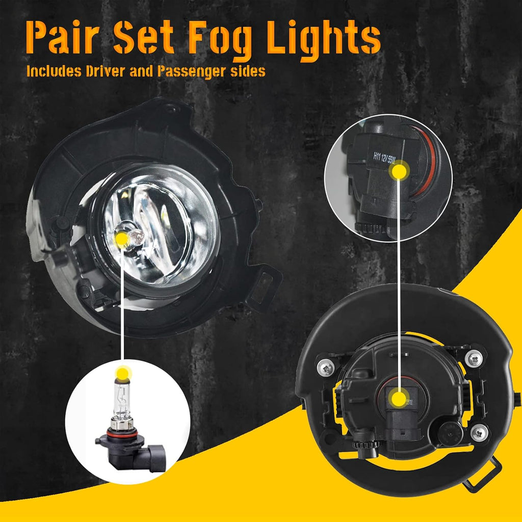 OKSIWA Fog Lights for 2005-2009 Nissan Frontier(w/Painted Bumper)/ 2005-2012 Nissan Pathfinder(w/Painted Bumper), 1 Pair Front Bumper Driving Fog Lamps With Harness Kit(12V 55W H11 Bulbs)