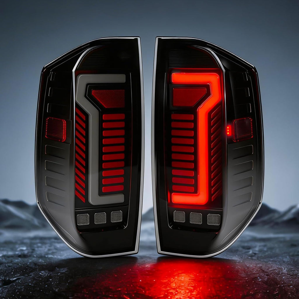 Animated Sequential Smoked LED Tail Lights for 2014-2021 Toyota Tundra Weatherproof Plug & Play