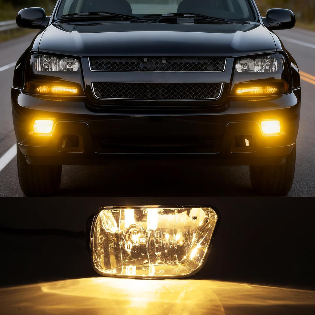 OKSIWA Fog Lights Assembly Compatible With 2002-2009 Trailblazer/2003-2008 Ascender Front Bumper Lights Driving Fog Lamps Left Driver and Right Passenger Side