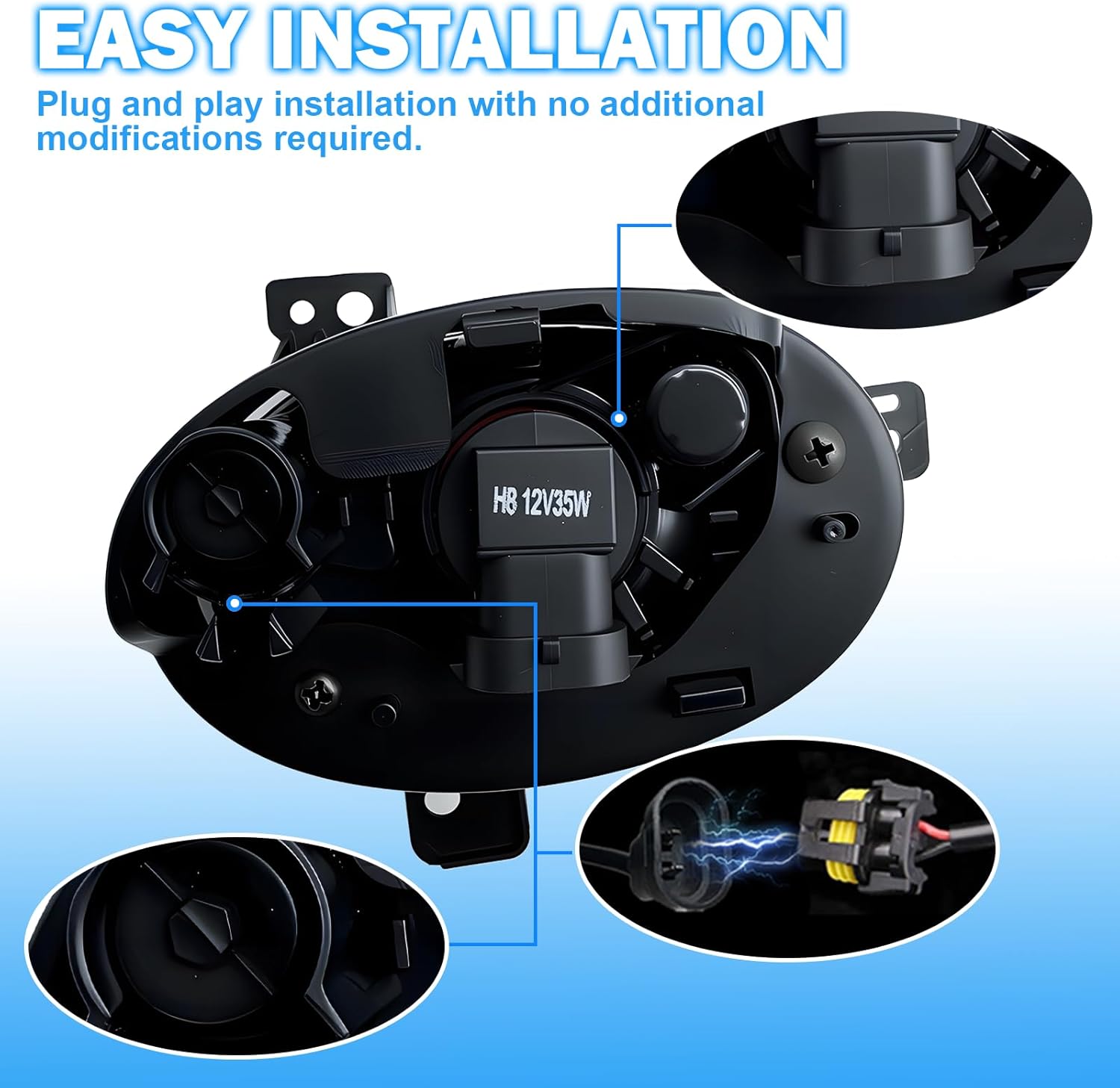 OKSIWA Fog Lights Assembly Compatible With 2015 2016 2017 2018 2019 2020 2021 2022 2023 HR-V/VEZE Front Bumper Driving Fog Lamp Light Kits