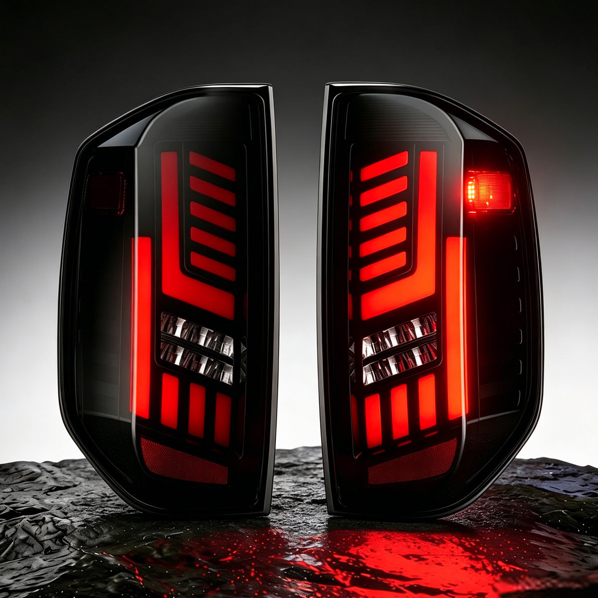 Animated Sequential LED Tail Lights Smoked Lens for 2014-2021 Toyota Tundra Full LED Weatherproof Plug & Play