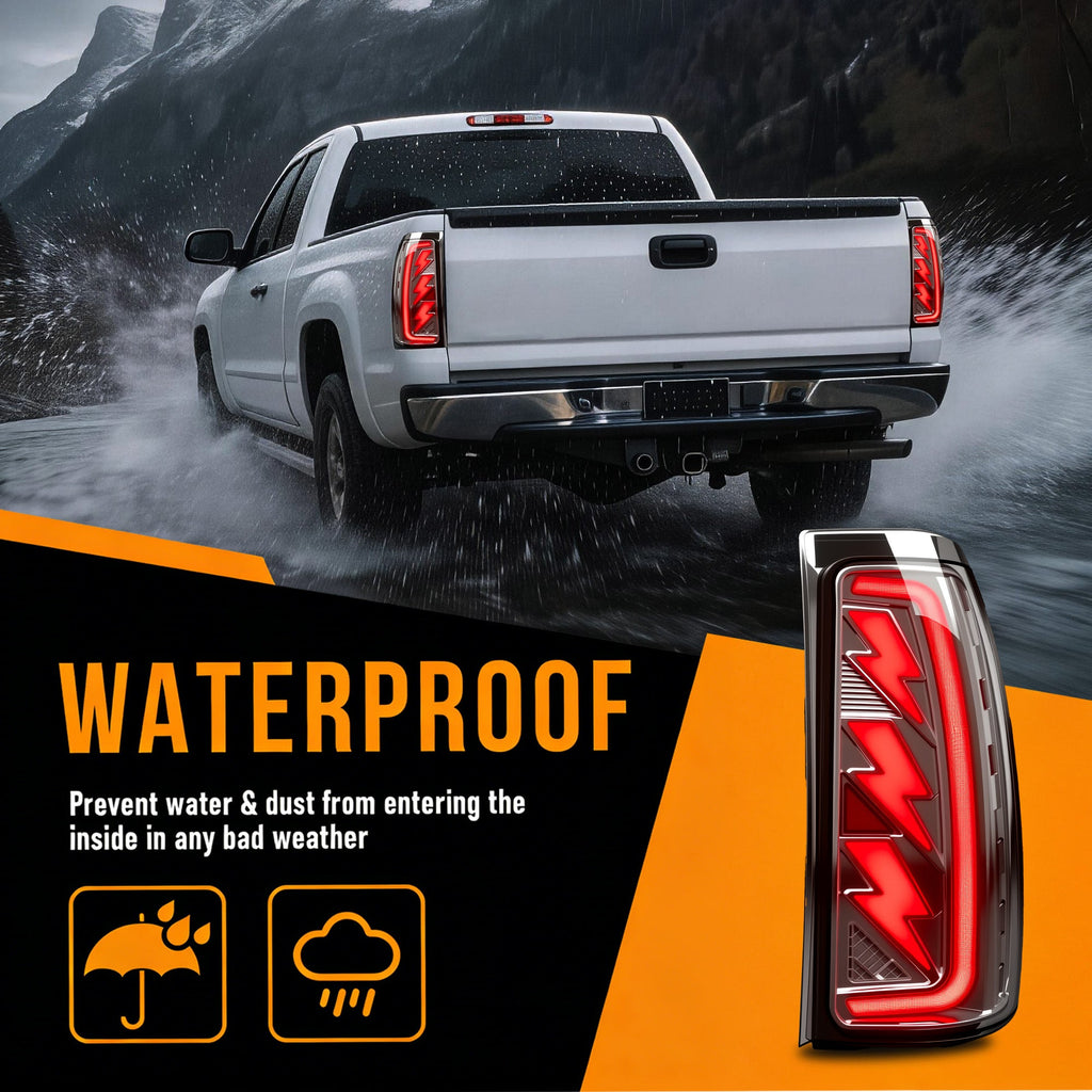 Animated Sequential Clear Lens LED Tail Lights for 2003-2006 Chevy Silverado Plug & Play