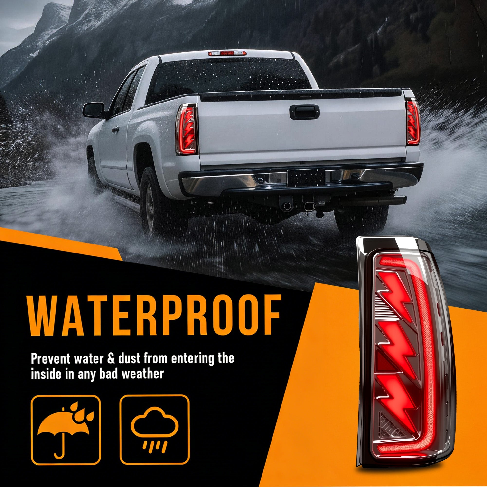 Animated Sequential Clear Lens LED Tail Lights for 2003-2006 Chevy Silverado Plug & Play
