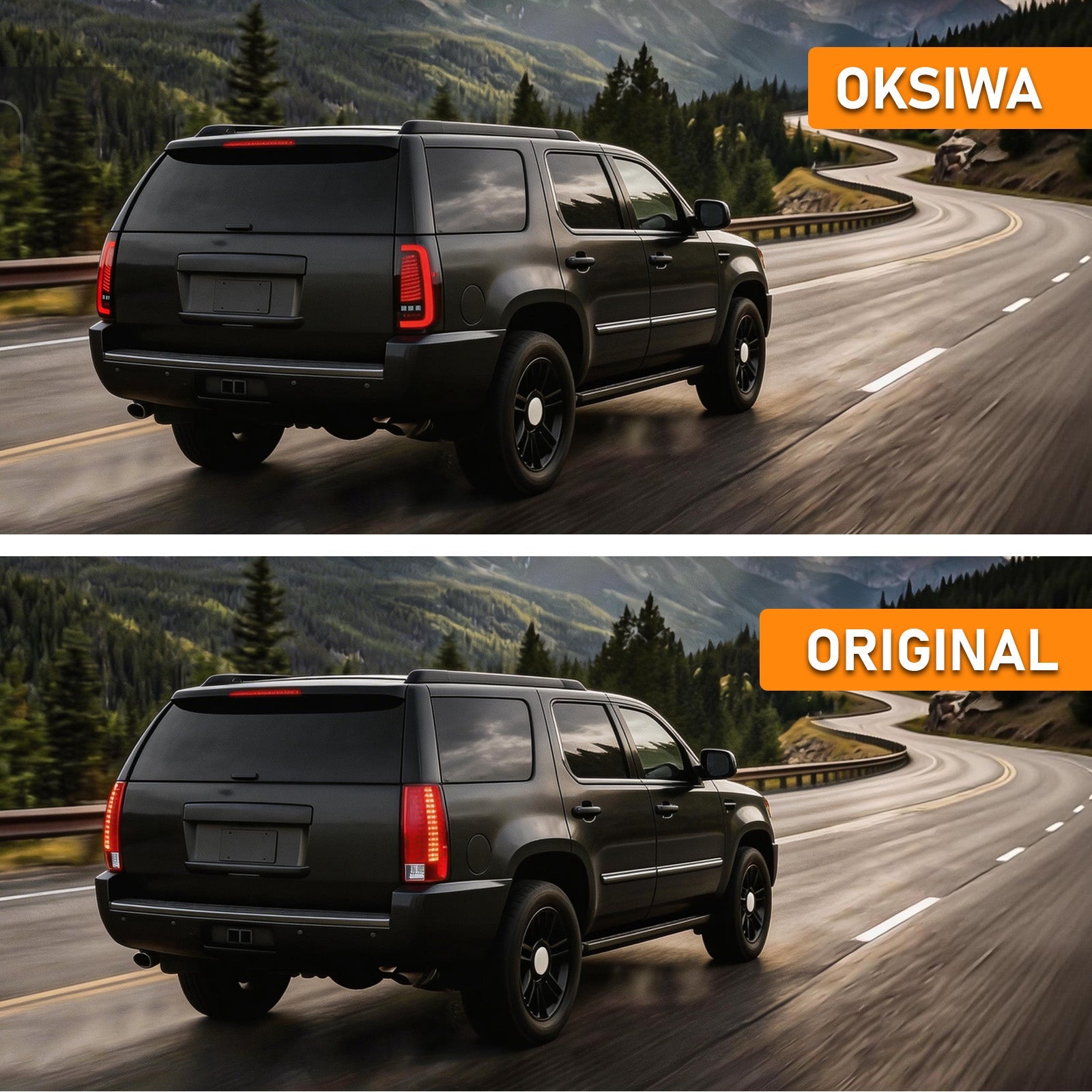 OKSIWA Sequential LED Tail Lights for 2007–2014 Cadillac Escalade, Animated Startup, Dynamic Turn Signal, Unique Design Rear Lamps, Weather Resistant Replacement,Easy to Install